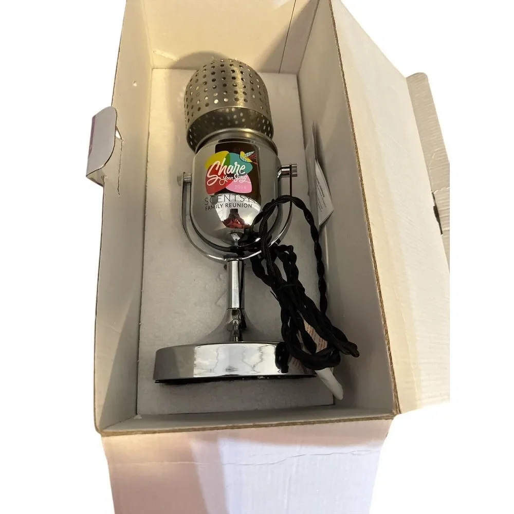Rare- Open Box -  2016 Scentsy Microphone Warmer. Music,record, Share Your Story